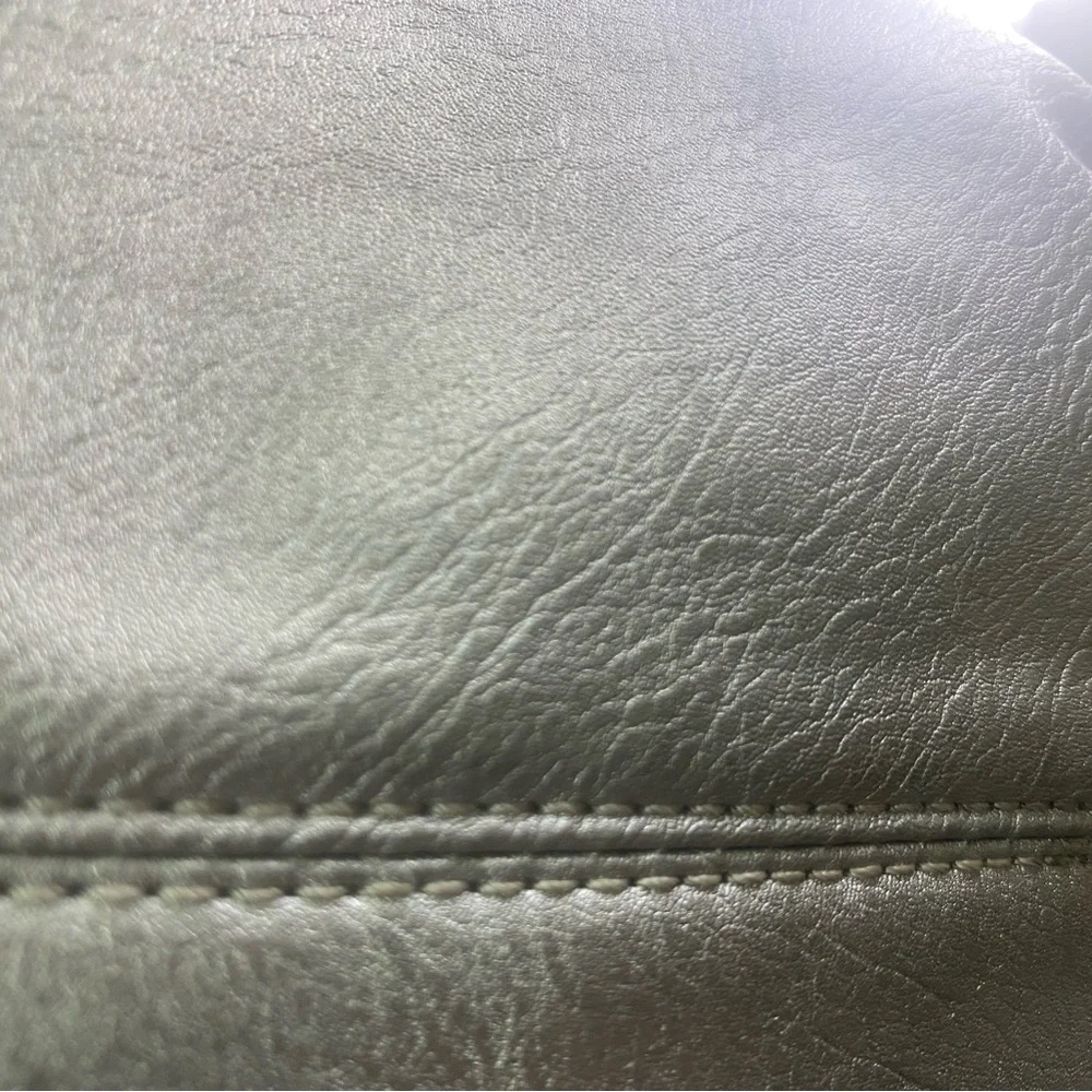 Gray Metallic Distressed Hobo Bag with Soft Leather Finish
